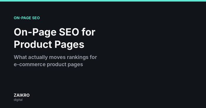 on-page SEO for product pages